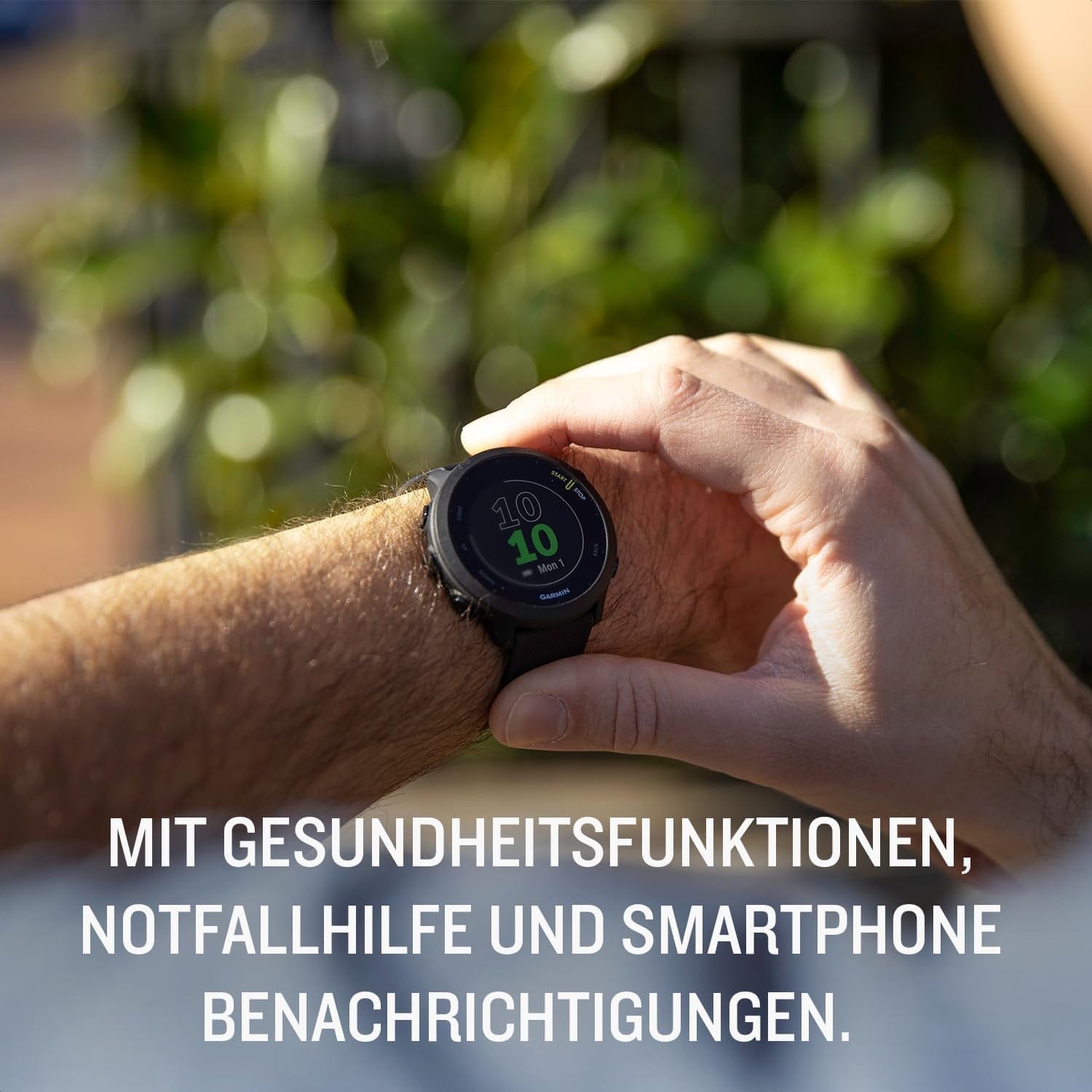 Garmin Forerunner 55 – Gps-Laufuhr Mit 1,04“ Always-On-Farbdisplay, Täglichen Trainingsempfehlungen, Laufzeitprognose, Sport-Apps, Schwarz Und Bis Zu 14 Tagen Akkulaufzeit. Schwarz / Single