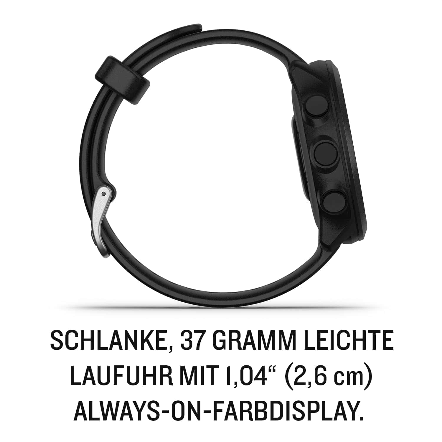 Garmin Forerunner 55 – Gps-Laufuhr Mit 1,04“ Always-On-Farbdisplay, Täglichen Trainingsempfehlungen, Laufzeitprognose, Sport-Apps, Schwarz Und Bis Zu 14 Tagen Akkulaufzeit. Schwarz / Single