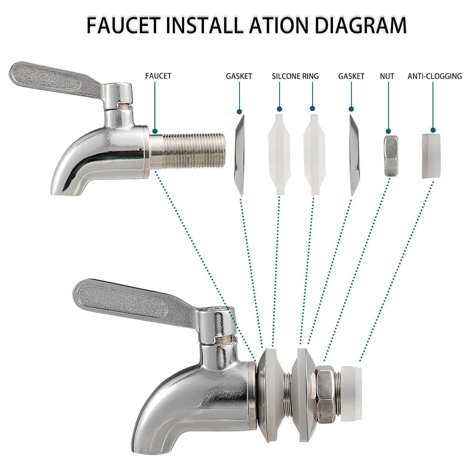 Getränkespender Mit Ständer, 5L Getränkespender Aus Glas Mit Rostfreiem Wasserhahn, Getränkespender Mit Bambusständer, Eiskalt- Oder Heißgetränkespender Für Partys