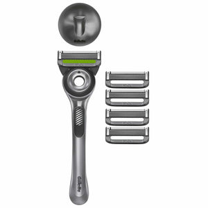 Gillette GilletteLabs Men’s Razor with Cleaning Element – 5 Blades + Handle + Wall Mount 