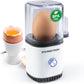 Gourmetmaxx Design Eierkocher Für 2 Eier | Kompakter Egg Boiler | Egg Cooker Mit Eierstecher, Messbecher & Signalton | 3 Härtegrade | Leichte Reinigung & Spülmaschinenfeste Teile Schwarz / 2 Eier