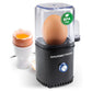 Gourmetmaxx Design Eierkocher Für 2 Eier | Kompakter Egg Boiler | Egg Cooker Mit Eierstecher, Messbecher & Signalton | 3 Härtegrade | Leichte Reinigung & Spülmaschinenfeste Teile Schwarz / 2 Eier