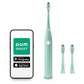 GUM SMART ONE Elektrische Zahnbürste | Geschwindigkeitskontrolle | Timer | 4 Putzmodi | 6 Wochen Akkulaufzeit | GUM SMART App | 1X Schall-Zahnbürste | 2X Bürstenköpfe | Schwarz Mint / 1 Stück (3Er Pack)