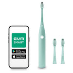 GUM SMART ONE Elektrische Zahnbürste | Geschwindigkeitskontrolle | Timer | 4 Putzmodi | 6 Wochen Akkulaufzeit | GUM SMART App | 1X Schall-Zahnbürste | 2X Bürstenköpfe | Schwarz Mint / 1 Stück (3Er Pack)
