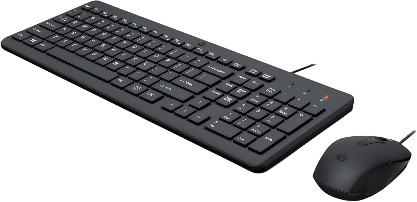 HP 150 Kabelgebundene Maus-Tastaturkombination, USB-A Anschlüsse, 12 Fn Tasten, 1.600 DPI, Funktioniert Mit Windows & Mac, Leise, QWERTZ Layout, Schwarz