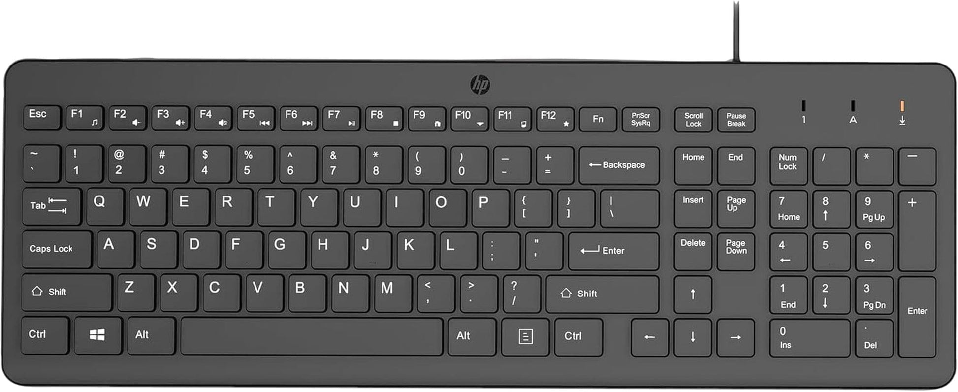 HP 150 Kabelgebundene Maus-Tastaturkombination, USB-A Anschlüsse, 12 Fn Tasten, 1.600 DPI, Funktioniert Mit Windows & Mac, Leise, QWERTZ Layout, Schwarz