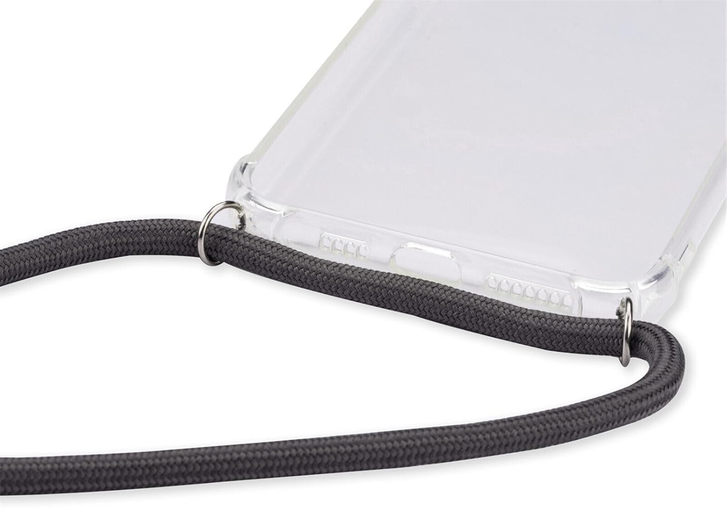 Hülle Kompatibel Mit Samsung Galaxy Xcover 7 | Handykette Smartphone Halskette Hülle Mit Band | Handyhülle Mit Kordel Zum Umhängen Kompatibel Für Galaxy Xcover 7 | Grau Schwarz