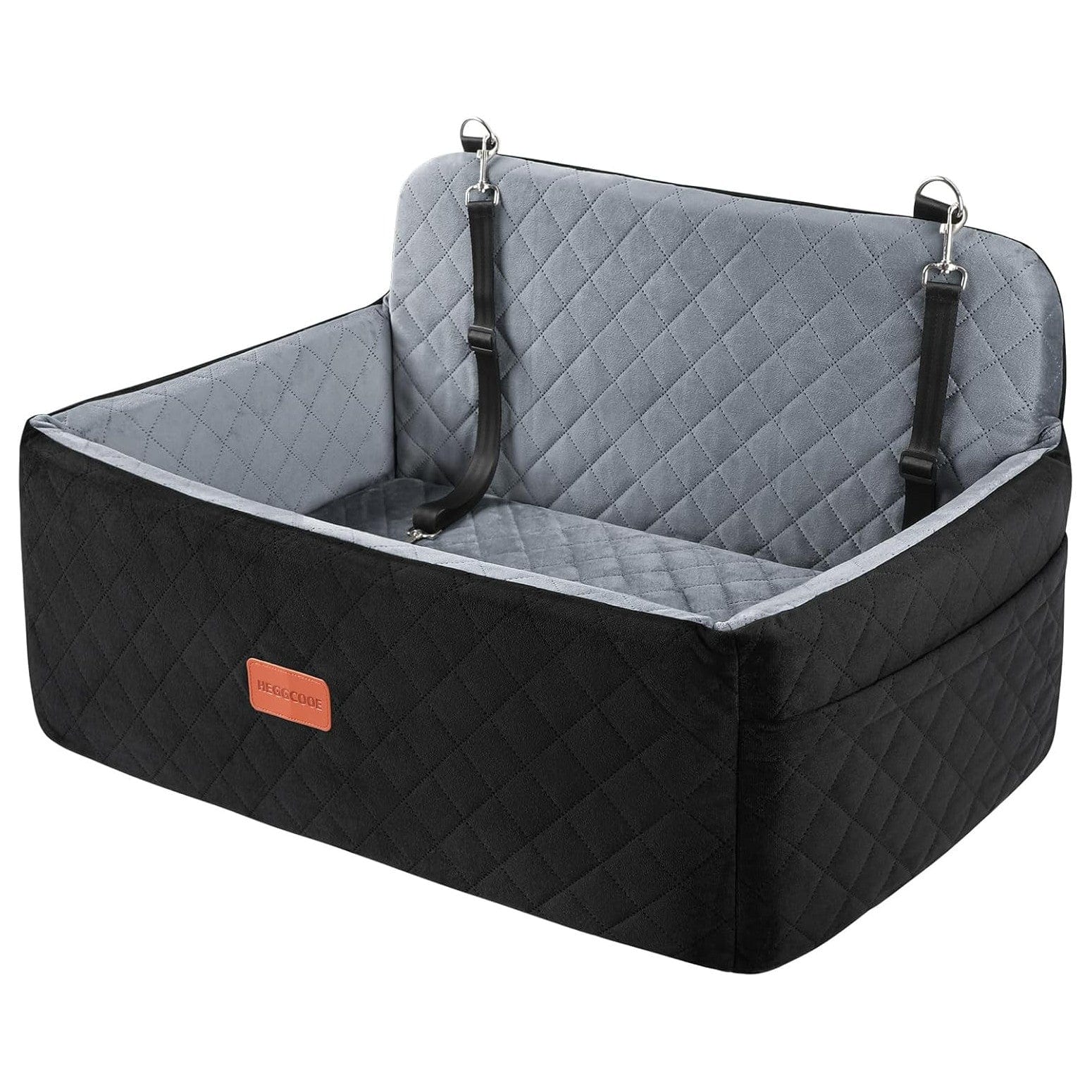 Hunde Autositz Für Mittlerer / Große Hunde, Hunde-Sitzerhöhung Für Mittlerer Oder 2 Kleine Hunde, Abnehmbarer & Waschbarer Hundesitz Auto, Hundebett Auto Für Den Rücksitz Mit 2 Sicherheitsleinen Schwarz / Grau