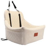 Hundeautositz Für Mittelgroßen Hund, Haustierreise-Autobett Mit Sicherheitsgurt Channle, Abnehmbarer Und Waschbarer Autohundesitz Mit Verstellbaren Gurten, (Red, Medium) Beige / Medium