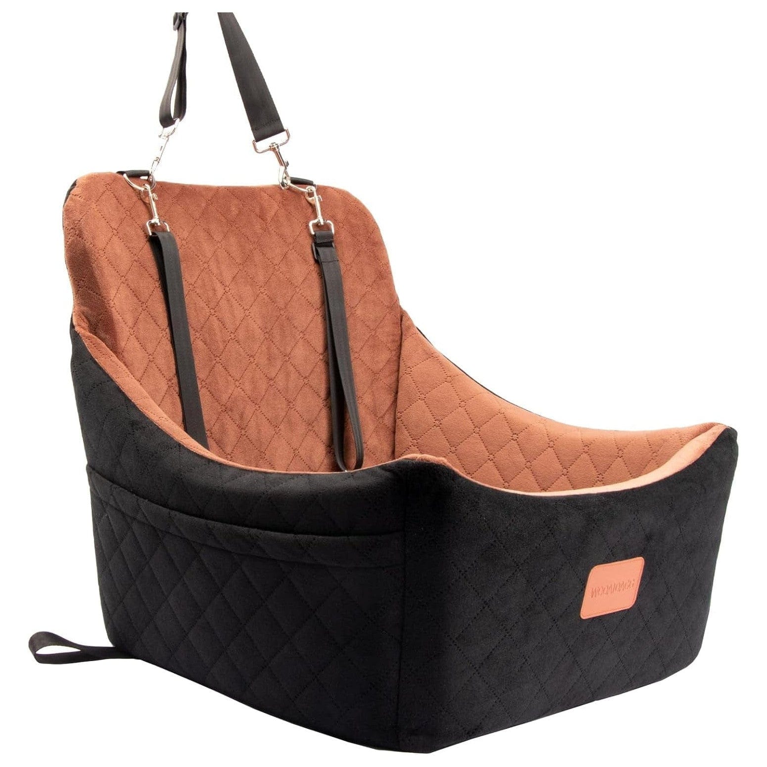 Hundeautositz Für Mittelgroßen Hund, Haustierreise-Autobett Mit Sicherheitsgurt Channle, Abnehmbarer Und Waschbarer Autohundesitz Mit Verstellbaren Gurten, (Red, Medium) Black/Brown / Medium