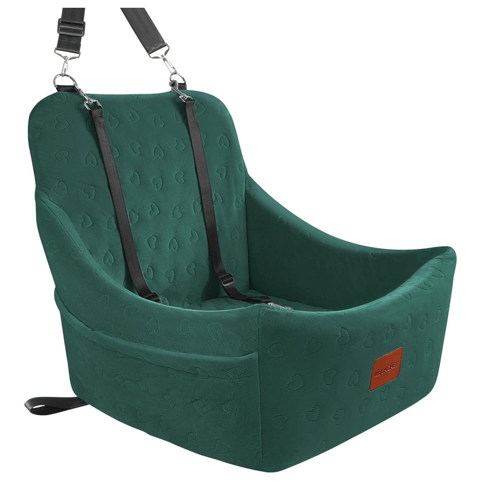 Hundeautositz Für Mittelgroßen Hund, Haustierreise-Autobett Mit Sicherheitsgurt Channle, Abnehmbarer Und Waschbarer Autohundesitz Mit Verstellbaren Gurten, (Red, Medium) Green / Medium