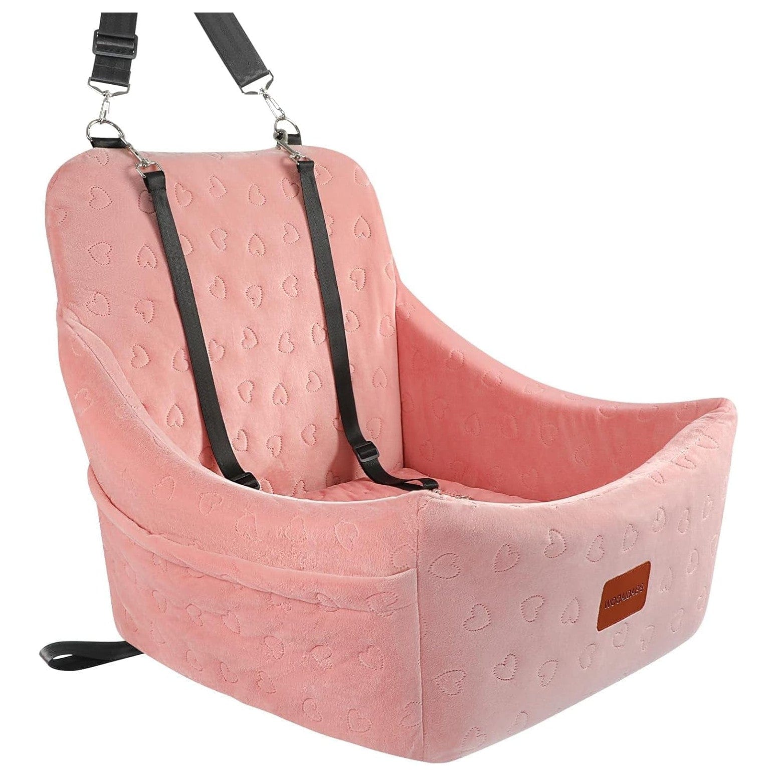 Hundeautositz Für Mittelgroßen Hund, Haustierreise-Autobett Mit Sicherheitsgurt Channle, Abnehmbarer Und Waschbarer Autohundesitz Mit Verstellbaren Gurten, (Red, Medium) Pink / Medium