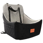 Hundeautositz Für Mittelgroßen Hund, Haustierreise-Autobett Mit Sicherheitsgurt Channle, Abnehmbarer Und Waschbarer Autohundesitz Mit Verstellbaren Gurten, (Red, Medium) Schwarz/Grau / Medium