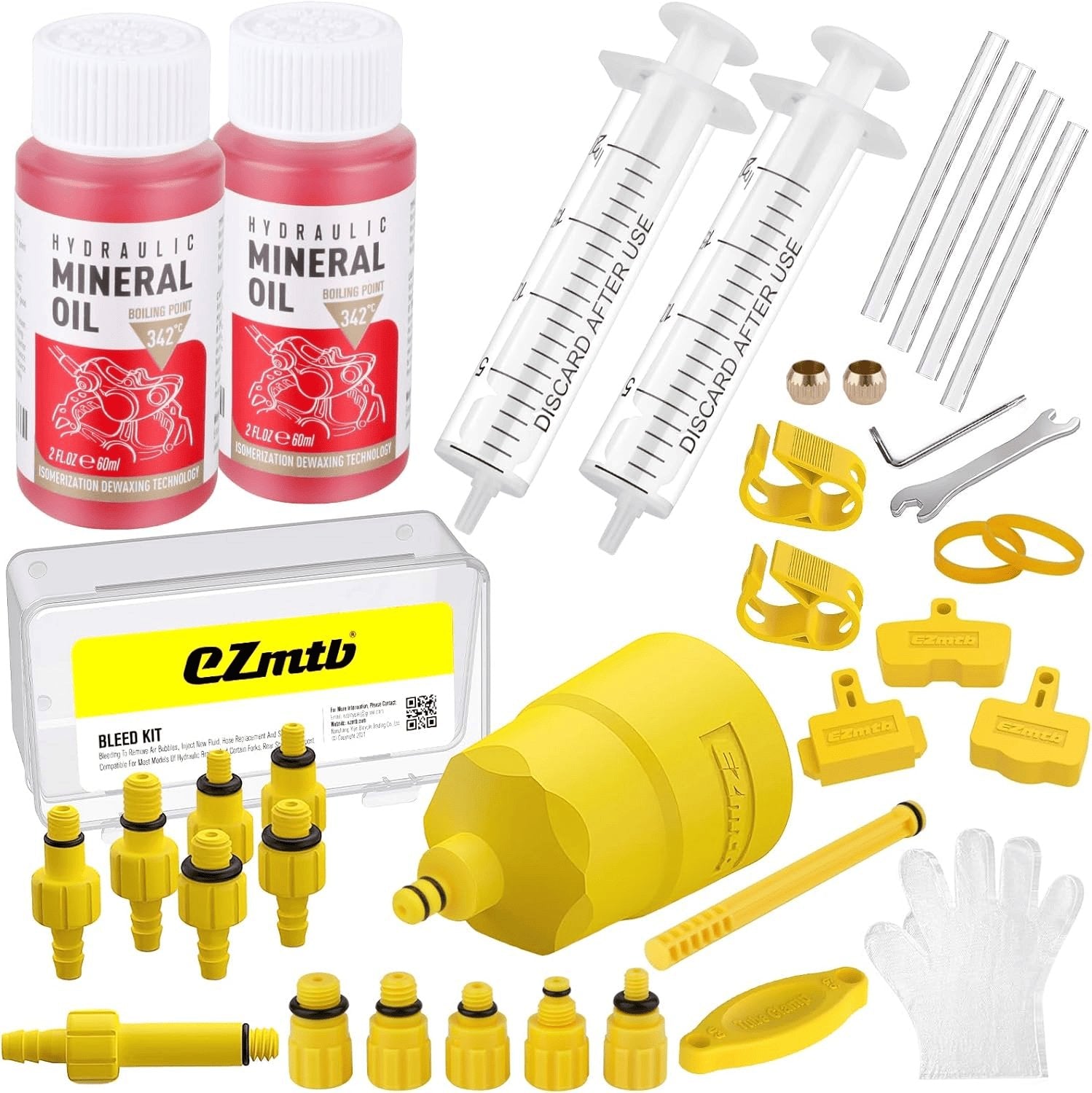 Hydraulisches Bremsen-Entlüftungsset Für Shimano, TEKTRO, MAGURA Bremssysteme, Inklusive Hochleistungs-Bremsflüssigkeit 120 Ml Universal Für Shimano/Tektro/Magura