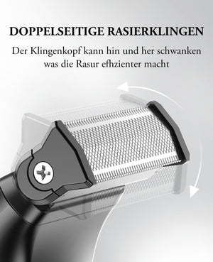Intimrasierer Mann, Kensen 2 in 1 Rasierer Herren Intimbereich Wasserdicht Körperrasierer Herren Typ-C Bodygroom Herren Nass Trocken Intim Rasierer Männer Beine Brust Achselhöhle Leiste Aufsteckkämme Schwarz