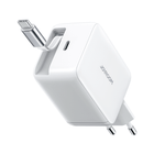 Joyroom JR-TCL06 67W GaN Wall Charger with Built-in Retractable USB-C Cable - White