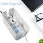 Kabel-Ordnungsbox Weiße Kabelbox Mit Bambusdeckel Kabel-Organizer Kabelmanagement-Box Zum Verstecken Von Kabeln Und Steckern