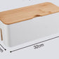 Kabelbox Mit Bambusdeckel, Kabelmanagement-Organizer, Aufbewahrungsbox Zum Verstecken Von Kabeln Organisieren Computerverkabelung 32X13,5X12,5Cm, Weiß