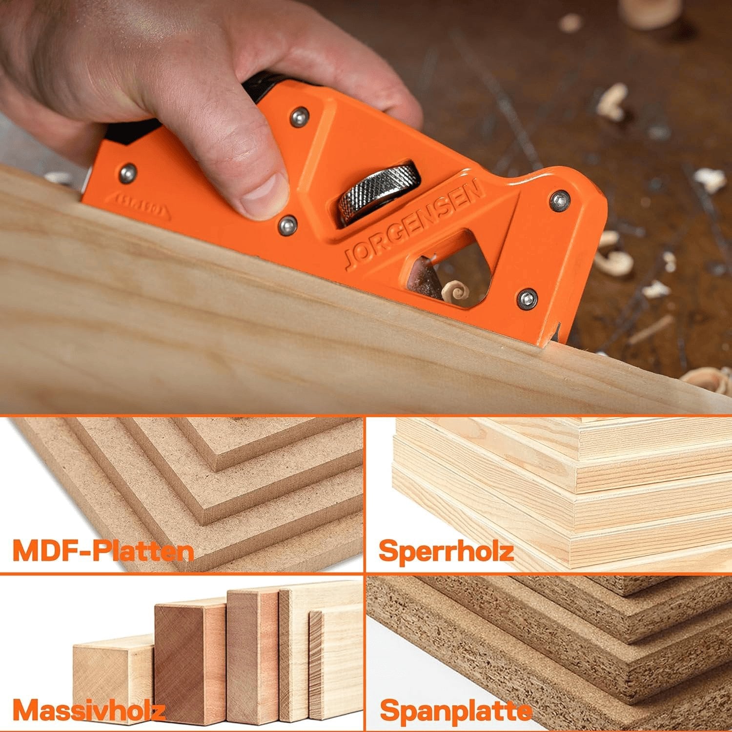 Kantenhobel Holz Mit 4 Schneidköpfen 45°/3/5/6Mm, Fasenhobel Eckhobel Für Holzbearbeitung, Einfache Wechsel Und Aufbewahrung Handhobel Für Tischler, Schreiner, Holzbearbeiter