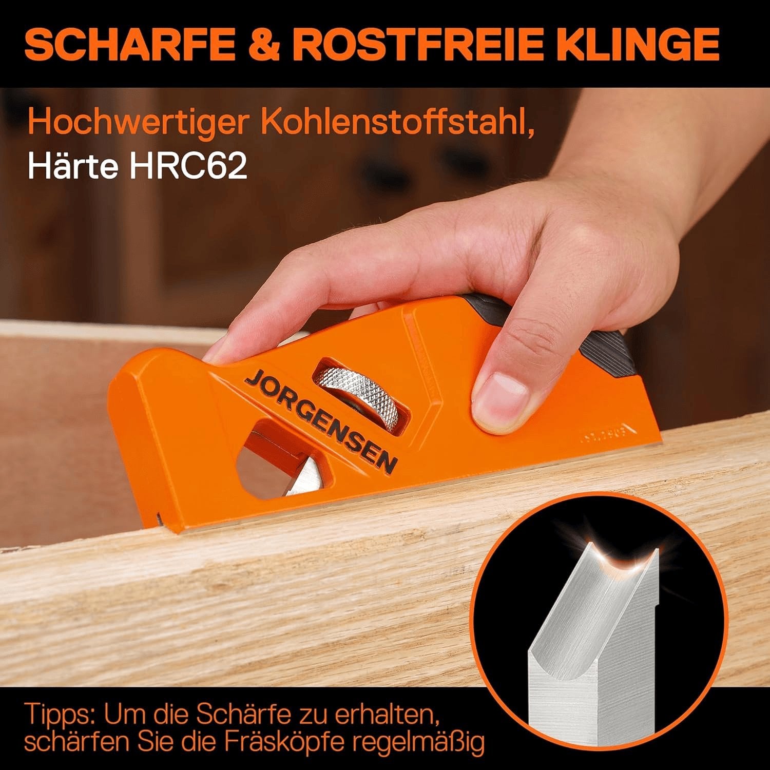 Kantenhobel Holz Mit 4 Schneidköpfen 45°/3/5/6Mm, Fasenhobel Eckhobel Für Holzbearbeitung, Einfache Wechsel Und Aufbewahrung Handhobel Für Tischler, Schreiner, Holzbearbeiter