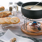 Kela Käsefondue Set 10Tlg, Keramik Fondue Für 6 Personen NATURA, Käse Fondueset Mit Brennpastenhalter, Gabeln, Gabelhalter