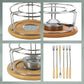 Kela Käsefondue Set 10Tlg, Keramik Fondue Für 6 Personen NATURA, Käse Fondueset Mit Brennpastenhalter, Gabeln, Gabelhalter
