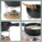Kela Käsefondue Set 10Tlg, Keramik Fondue Für 6 Personen NATURA, Käse Fondueset Mit Brennpastenhalter, Gabeln, Gabelhalter
