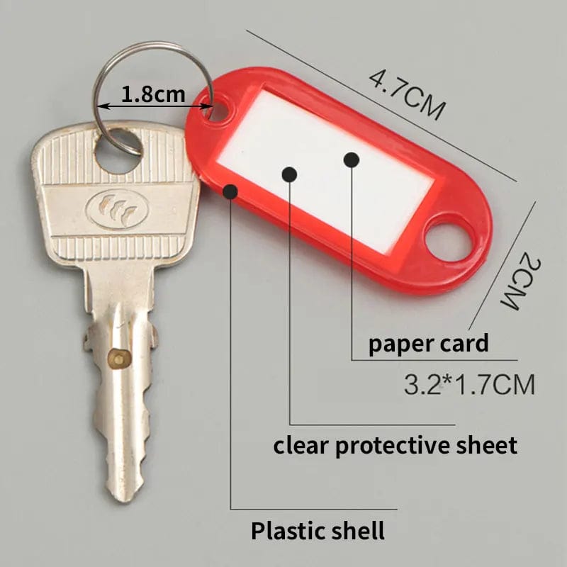 Key Tags with Split Ring Label Window 5 / Mixed