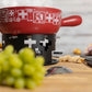KUHN RIKON Käsefondue Set Suisse Rot· Ø 23 Cm, 2.6 Liter Ideal Für 4-6 Personen, Inkl. 6 Gabeln Und Rechaud Und Pastenbrenner (Ohne Brennpaste)