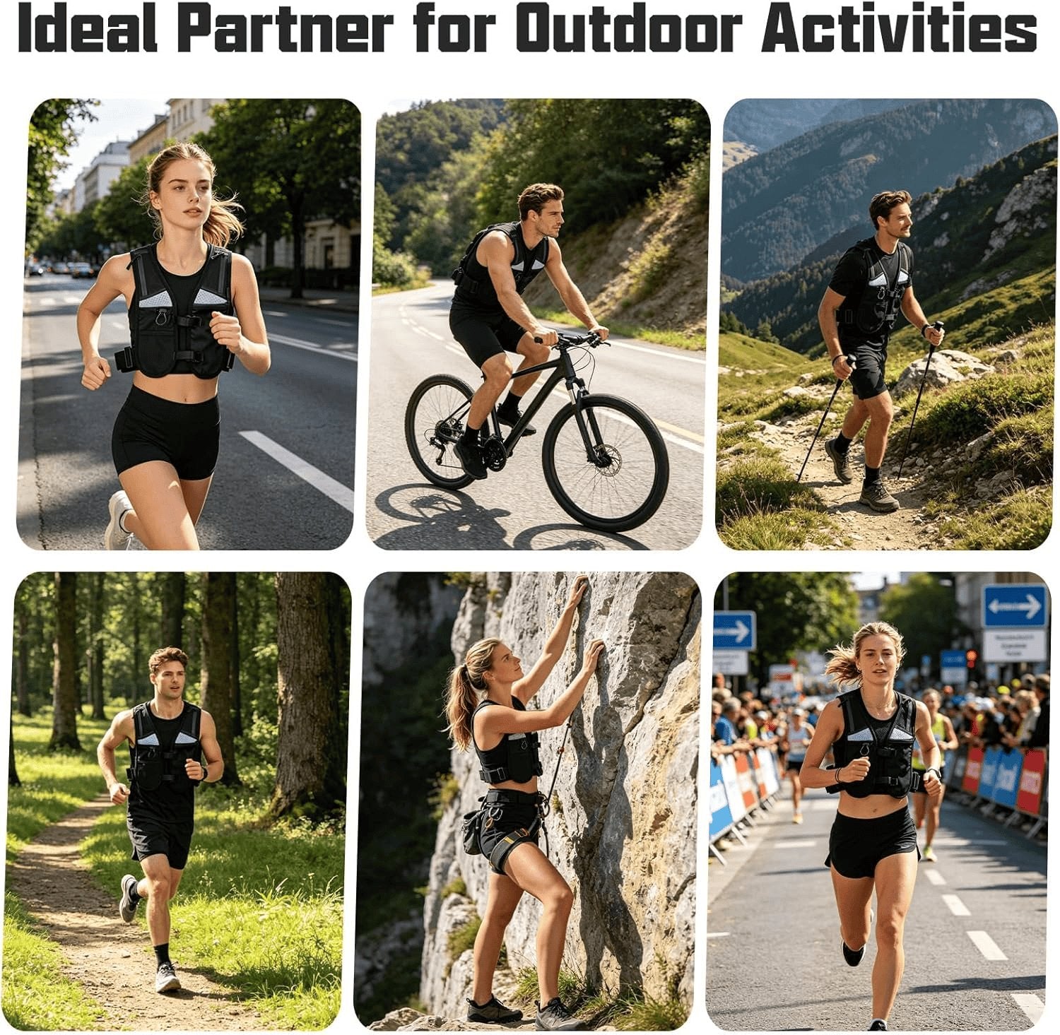 Laufweste Damen Herren Leicht Mit Reflektoren - Atmungsaktiver Laufrucksack Für Laufen, Joggen, Trailrunning, Radfahren & Wandern - Verstellbare Sportweste Mit Mehreren Taschen, Wasserdicht