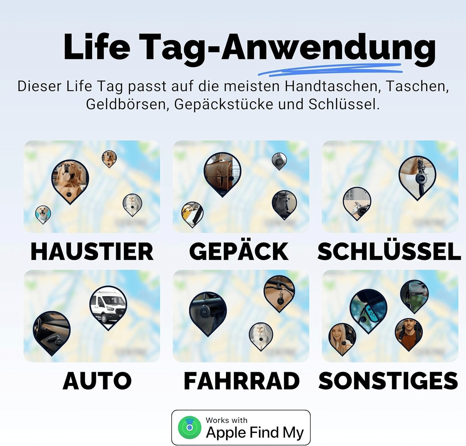 Lifemate Life Tag 8Er-Pack Für Apple „Wo Ist?” Netzwerk – IP67 Wasserfest, 12 Monate Batterie, Lost Mode Mit Ton, Einfache Koppelung Pet Tracking Device