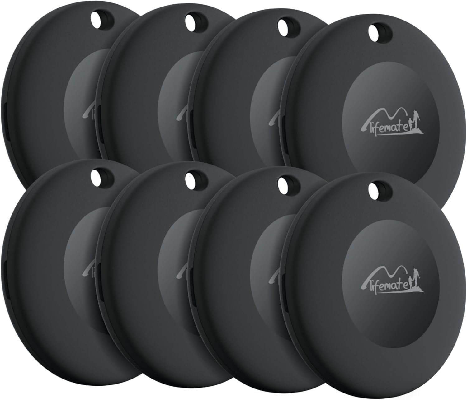 Lifemate Life Tag 8Er-Pack Für Apple „Wo Ist?” Netzwerk – IP67 Wasserfest, 12 Monate Batterie, Lost Mode Mit Ton, Einfache Koppelung Pet Tracking Device Packung Zu 8 - Schwarz