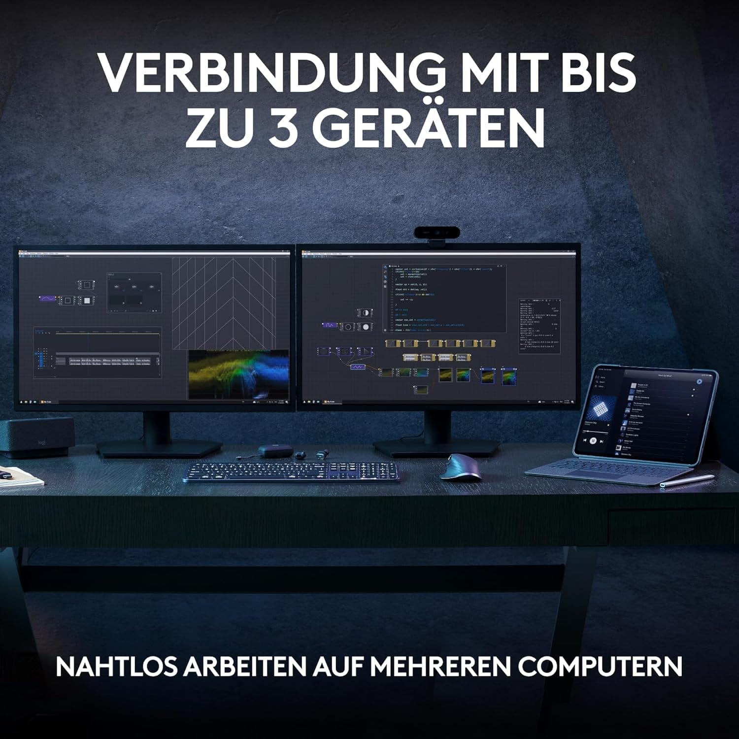 Logitech MX Keys S Kabellose Tastatur, Low Profile, Fluid Quiet Typing, Programmable Keys, Backlighting, Bluetooth, USB C Rechargeable, Für Windows PC, Linux, Chrome, Mac, Deutsches QWERTZ - Grau