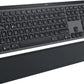 Logitech MX Keys S Kabellose Tastatur, Low Profile, Fluid Quiet Typing, Programmable Keys, Backlighting, Bluetooth, USB C Rechargeable, Für Windows PC, Linux, Chrome, Mac, Deutsches QWERTZ - Grau + Handballenauflage / Graphit