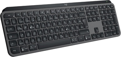 Logitech MX Keys S Kabellose Tastatur, Low Profile, Fluid Quiet Typing, Programmable Keys, Backlighting, Bluetooth, USB C Rechargeable, Für Windows PC, Linux, Chrome, Mac, Deutsches QWERTZ - Grau Tastatur / Graphit