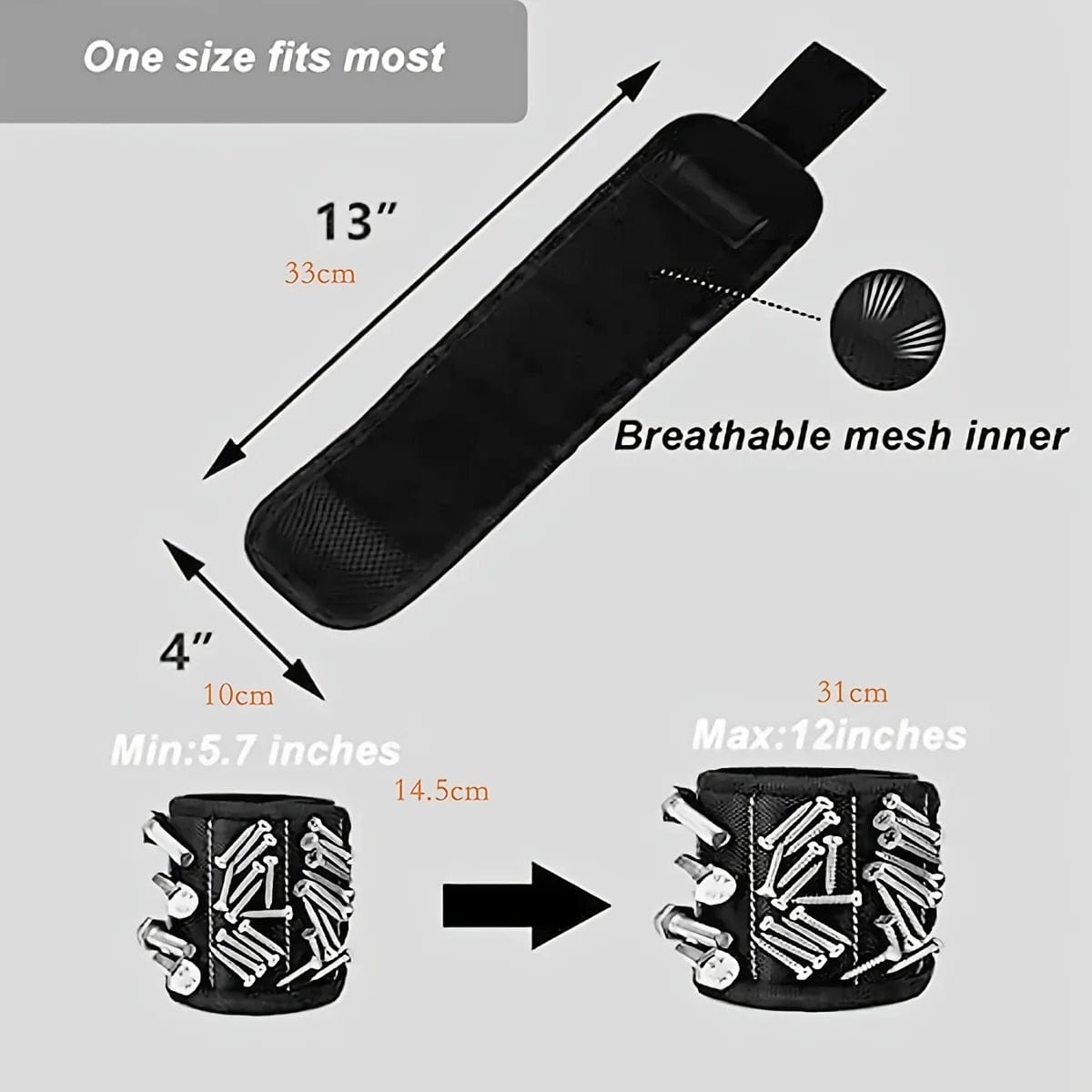 Magnetic Wristband for Holding Screws 