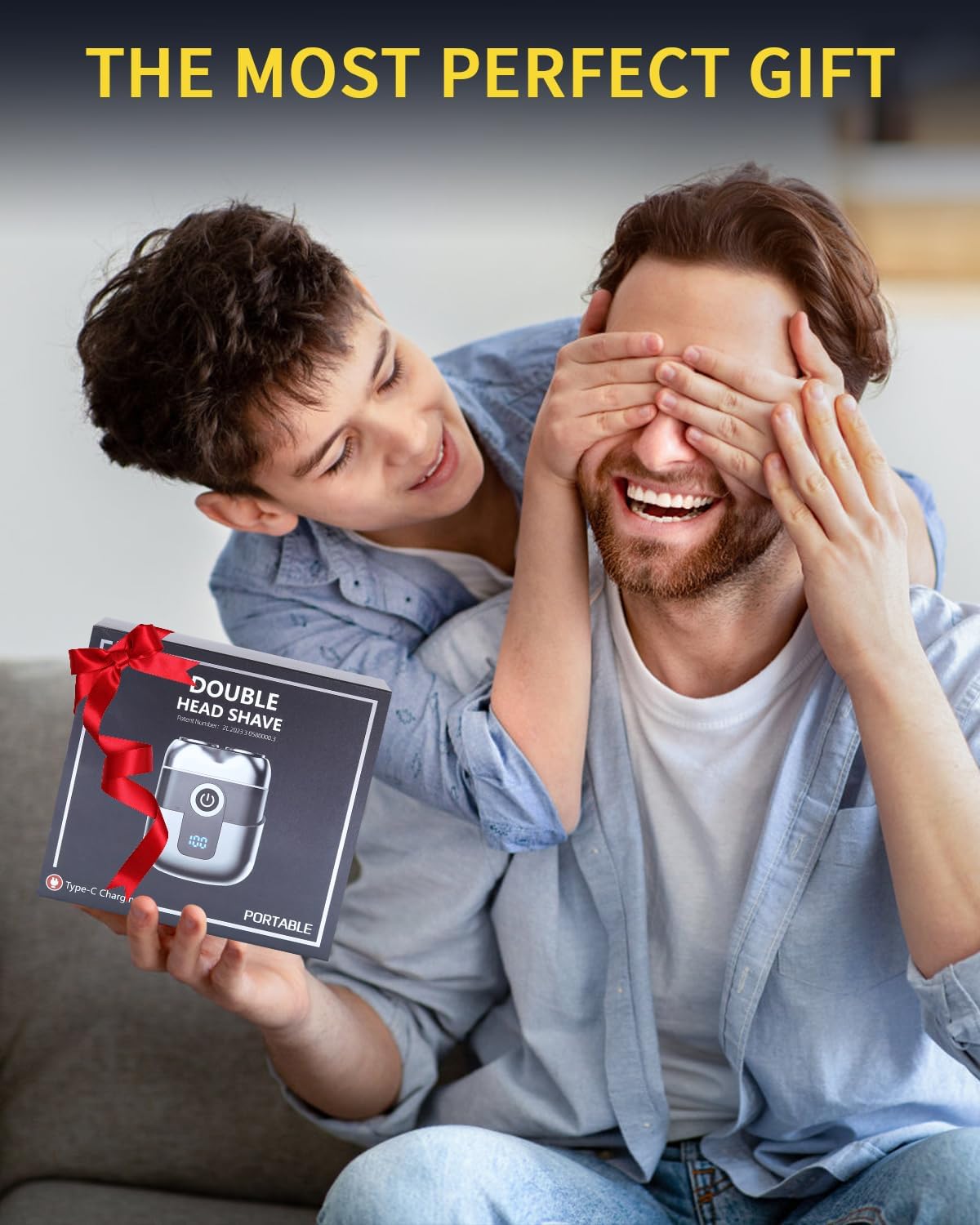 Mit LED -Anzeige Mini Rasierer Herren, IPX6 Wasserdicht Mini Rasierer, Bringen Sie Einen Ersatzwerkzeugkopf, Elektrorasierer, Geeignet Für Familie, Auto Und Reisen (Grau)