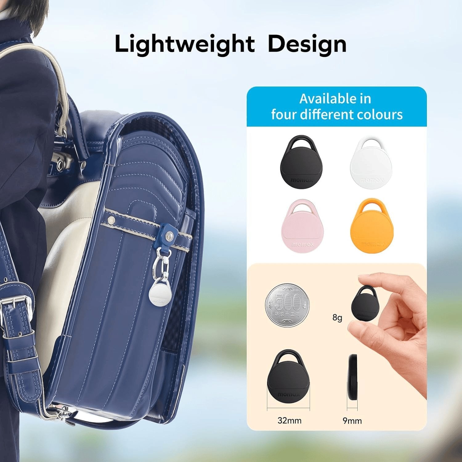 Momax Smart Air Tracker, Luggage Tracker, Smart Tag Für Schlüssel, Rucksäcke, Geldbörsen Und Haustiere, Funktioniert Mit Apple Find My (Nur Ios 18+), Inklusive Globaler Suchabdeckung, 4 Teiliges Set
