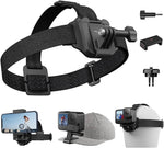 Multifunktions-Kopfband, Kopfgurt Kappenhalterung Mit Telefonclip Vertikale Halterung Kit 2-In-1 Handy POV Halterung Für Gopro Hero Insta360 DJI Action Iphone Android, Video, Vlog