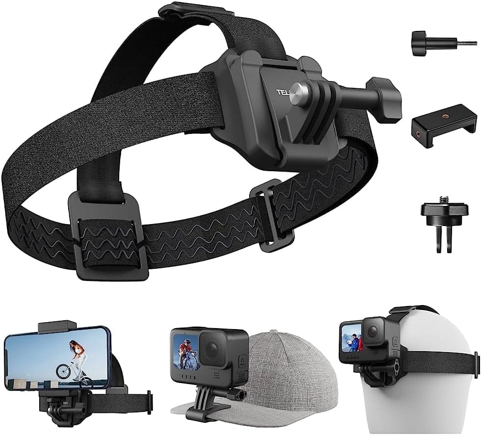 Multifunktions-Kopfband, Kopfgurt Kappenhalterung Mit Telefonclip Vertikale Halterung Kit 2-In-1 Handy POV Halterung Für Gopro Hero Insta360 DJI Action Iphone Android, Video, Vlog