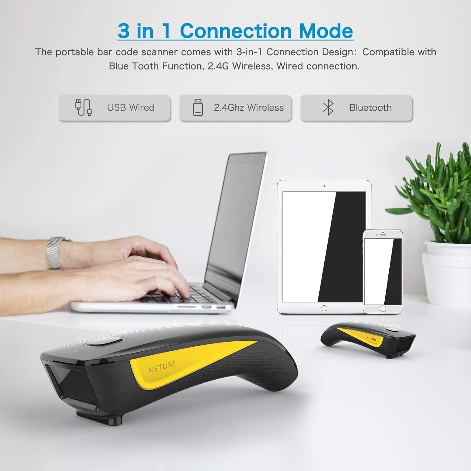 NETUM C750 Wireless Barcode Scanner Bluetooth Kompatibel Kleine Tasche USB 1D 2D QR Code Scanner Für Inventar, Barcode Image Reader Für Tablet Iphone Ipad Android Ios PC POS.