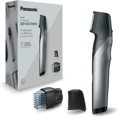 Panasonic ER-GK80-S503 Wiederaufladbarer Körperschneider Für Herren (Taschenform, I-Shaper, Edelstahl, Lange Akkulaufzeit, Zubehör Für Feine Zonen, 20 Längen, 2 Kämme Und Hülle), Schwarz Er-Gk80-S503 / Single