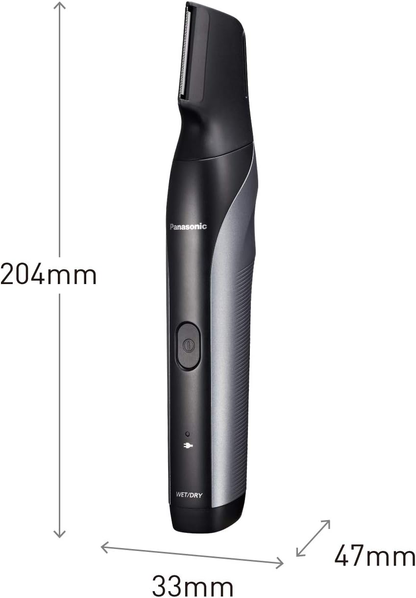 Panasonic ER-GK80-S503 Wiederaufladbarer Körperschneider Für Herren (Taschenform, I-Shaper, Edelstahl, Lange Akkulaufzeit, Zubehör Für Feine Zonen, 20 Längen, 2 Kämme Und Hülle), Schwarz Er-Gk80-S503 / Single