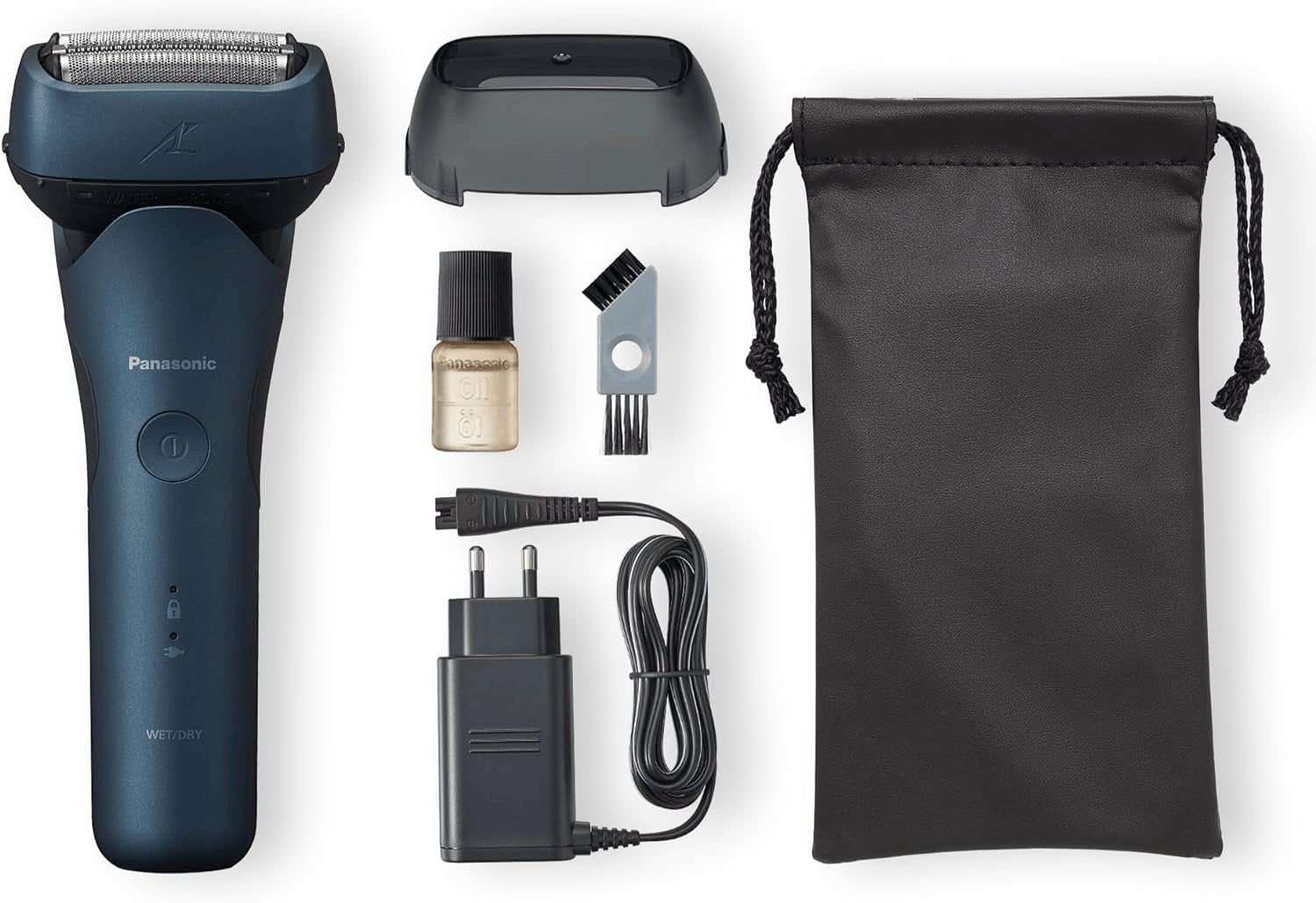 Panasonic Series 700 ES-ALT4B 3-Klingen-Nass- & Trocken-Rasierer Für Männer, Tragbar, Kabellos, Wasserdicht, Bartdichtesensor, Flexibler Rasierkopf, Ausklappbarer Trimmer, Dunkelblau