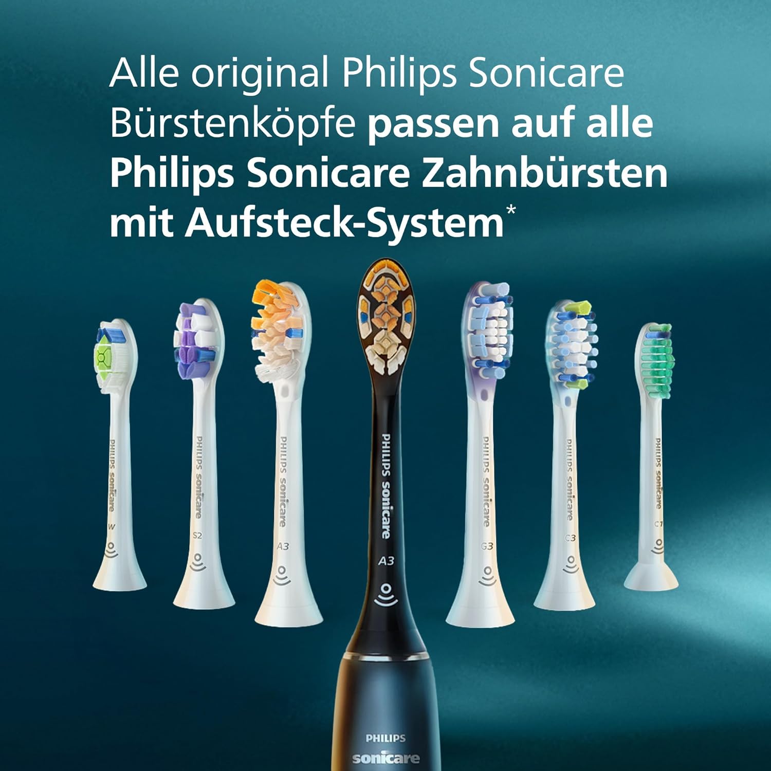 Philips Sonicare G3 Premium Gum Care, Original Ersatzbürstenköpfe, Schwarz, 6Er-Pack, HX9056/88