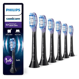 Philips Sonicare G3 Premium Gum Care, Original Ersatzbürstenköpfe, Schwarz, 6Er-Pack, HX9056/88 Neu / 1 Stück (6Er Pack)