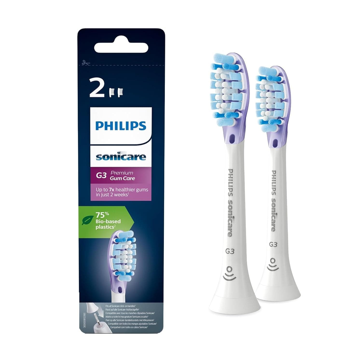 Philips Sonicare G3 Premium Gum Care, Original Ersatzbürstenköpfe, Weiß, 4Er-Pack, HX9054/87 Alt / 2 Stück (1Er Pack)