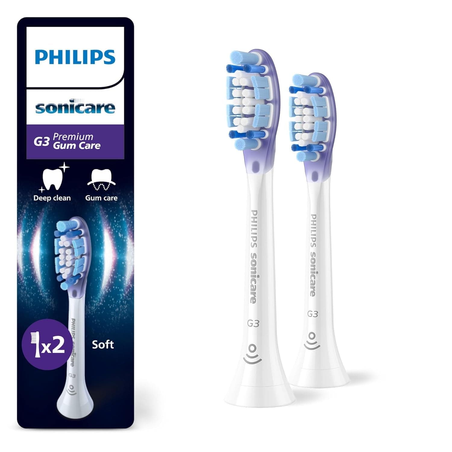 Philips Sonicare G3 Premium Gum Care, Original Ersatzbürstenköpfe, Weiß, 4Er-Pack, HX9054/87 Neu / 1 Stück (2Er Pack)