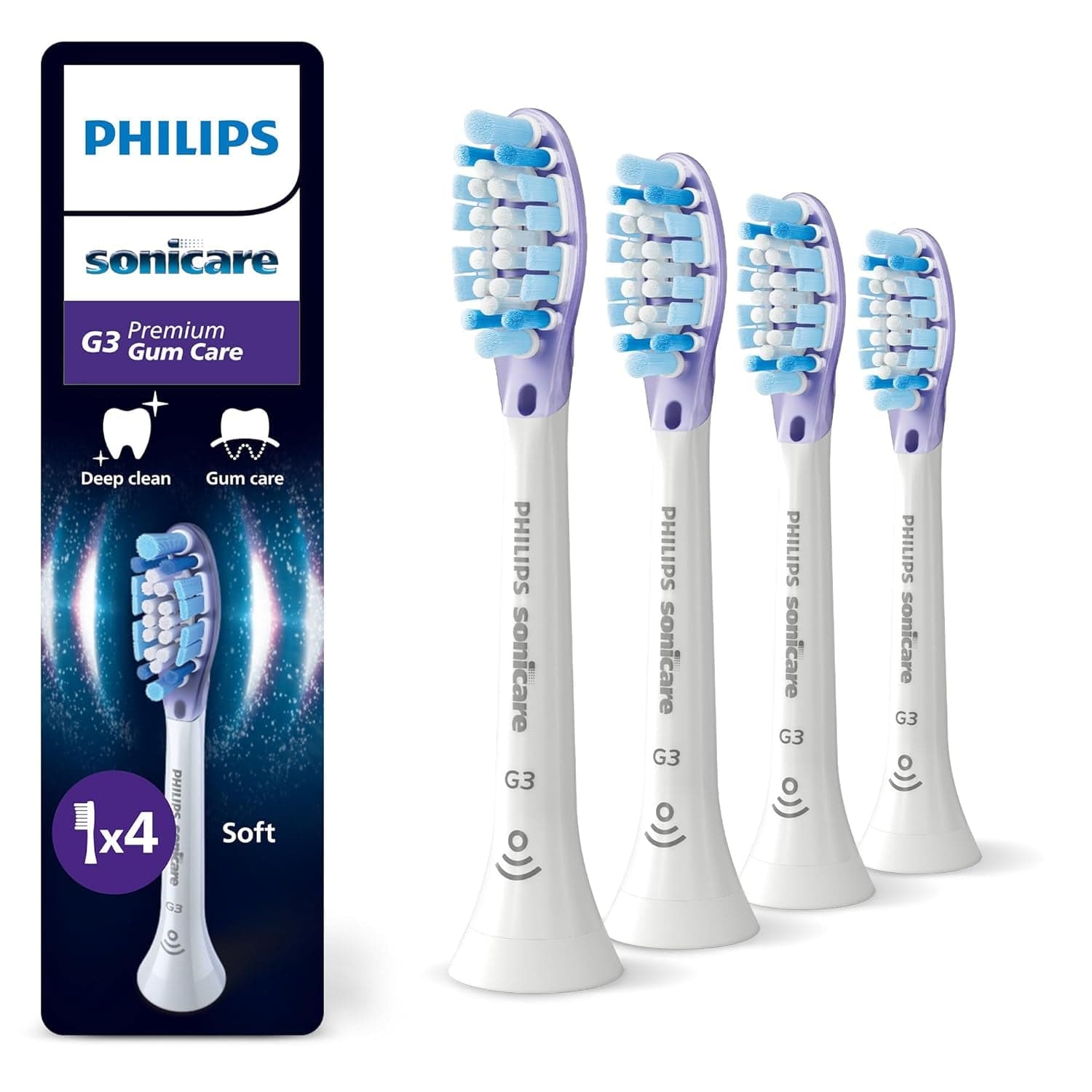 Philips Sonicare G3 Premium Gum Care, Original Ersatzbürstenköpfe, Weiß, 4Er-Pack, HX9054/87 Neu / 1 Stück (4Er Pack)