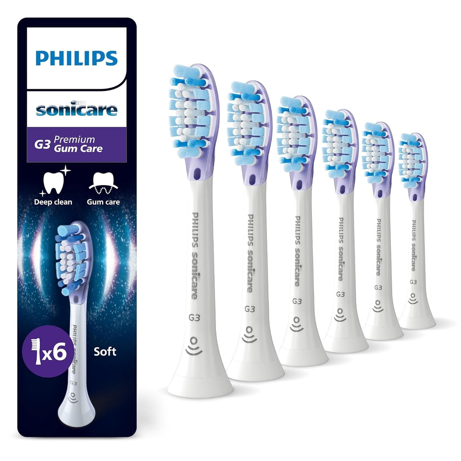 Philips Sonicare G3 Premium Gum Care, Original Ersatzbürstenköpfe, Weiß, 4Er-Pack, HX9054/87 Neu / 1 Stück (6Er Pack)